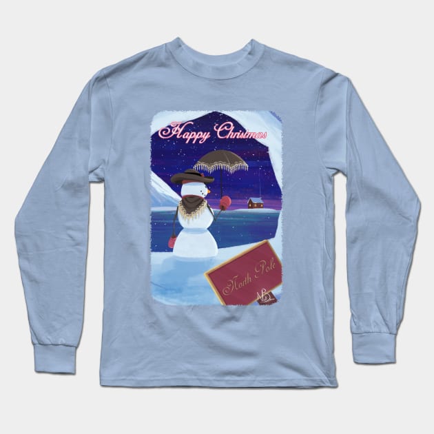 Christmas Snowman Long Sleeve T-Shirt by Niall Byrne